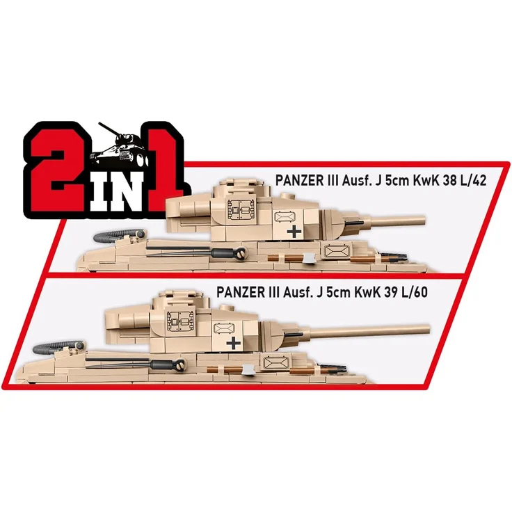 COBI 2562 Historical Collection WWII German medium tank Panzer III Ausf. J 780 bricks – Bild 7