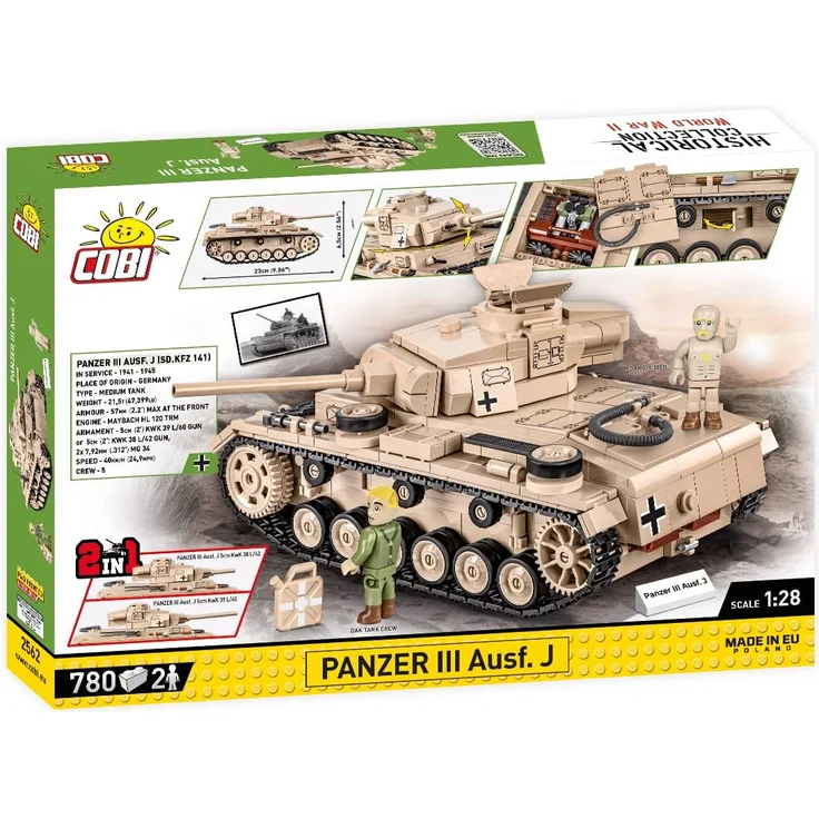 COBI 2562 Historical Collection WWII German medium tank Panzer III Ausf. J 780 bricks – Bild 2