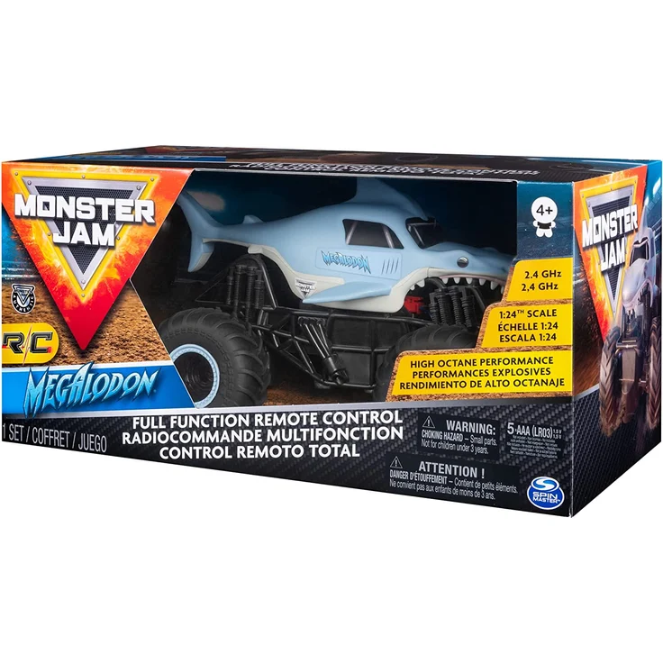 Spin Master 6044952 'Monster Jam' RC Truck Megalodon, ab 4 Jahren, 1:24, blau – Bild 6