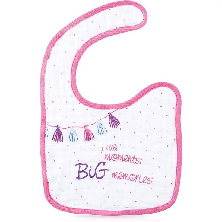 Nuby - Little Moments - Lätzchen aus Baumwollmusselin - 0M+, Rosa