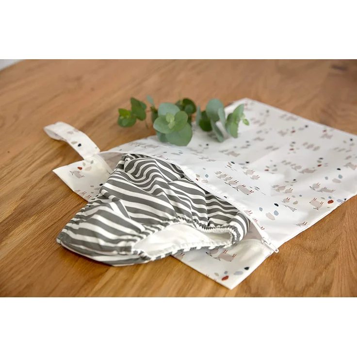 LÄSSIG Wiederverwendbare Nasstasche 2 Stück/Wet Bag Tiny Farmer Dots/Sheep – Bild 7