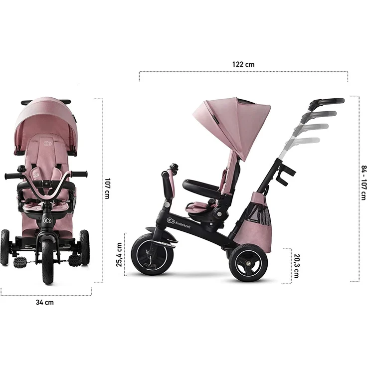 Kinderkraft Dreirad Easytwist - Mauvelous Pink – Bild 6