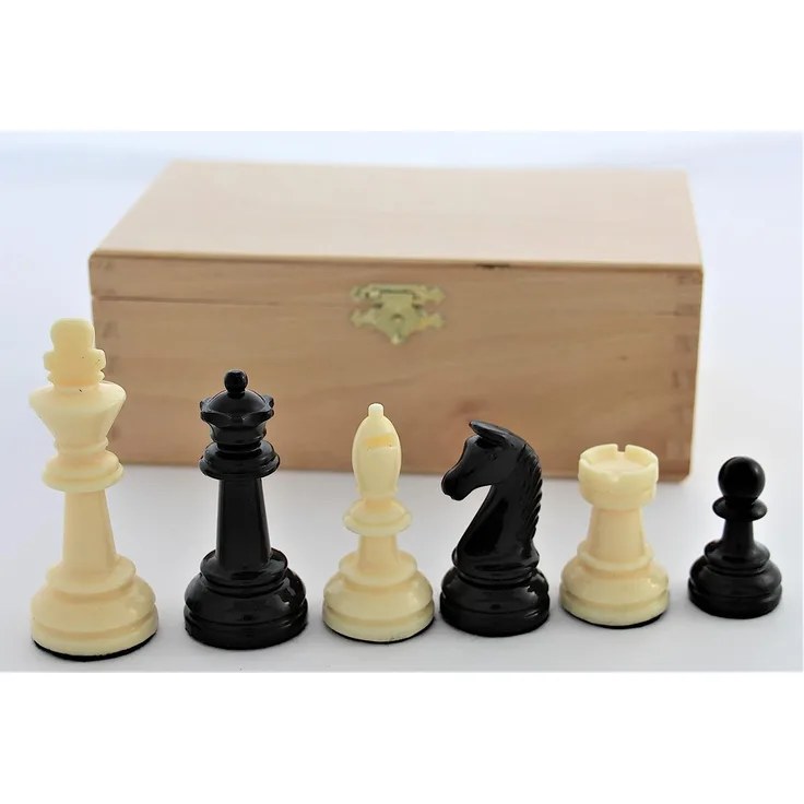 Weiblespiele 01017 - Schachfiguren, Kunststoff 90 mm, in Buchekassette
