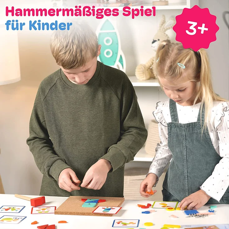 CUBIDI® Kreatives Hämmerchenspiel - Süßes Hammerspiel für Kinder ab 3 Jahre - Spiele ab 3 Jahren zur Förderung der Fantasie von Kleinkindern 3 Jährige - Preisvergleich – Bild 2