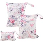 ALVABABY 3 Stück windeltasche wetbag wiederverwendbar, Nasstaschen für Unterwegs, wiederverwendbar mit Zwei Reißverschlusstaschen windelbeutel für Babys Windeln 3L-H066-DE