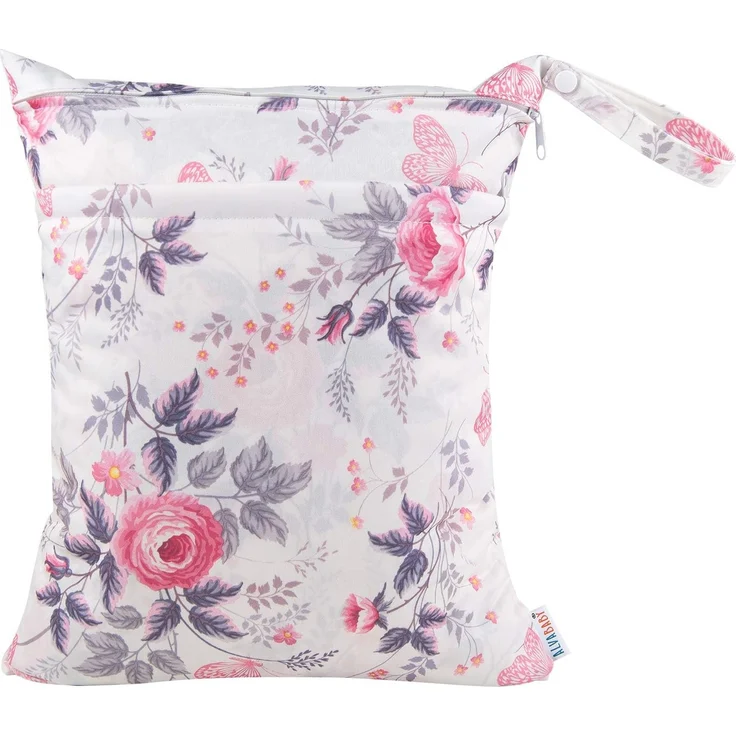ALVABABY 3 Stück windeltasche wetbag wiederverwendbar, Nasstaschen für Unterwegs, wiederverwendbar mit Zwei Reißverschlusstaschen windelbeutel für Babys Windeln 3L-H066-DE – Bild 7
