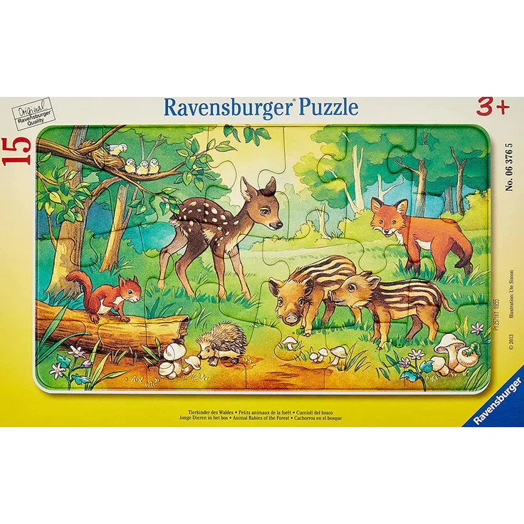 Ravensburger Rahmenpuzzle 15 Teile Tierkinder des Waldes