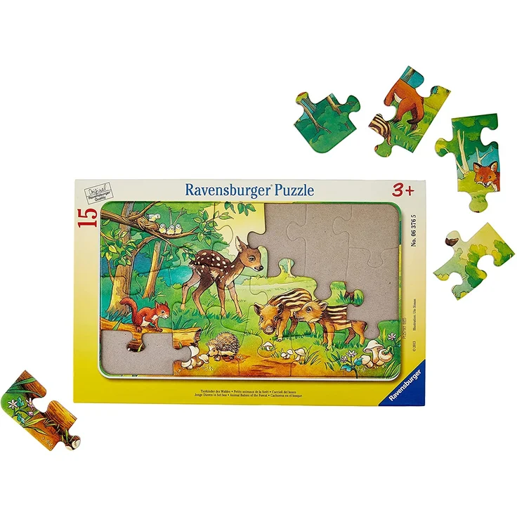 Ravensburger Rahmenpuzzle 15 Teile Tierkinder des Waldes – Bild 2