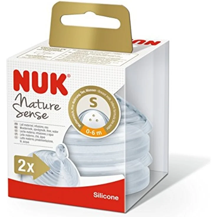 NUK Nature Sense Trinksauger, brustähnlicher Silikon-Sauger, BPA-frei, 2 Stück – Bild 2