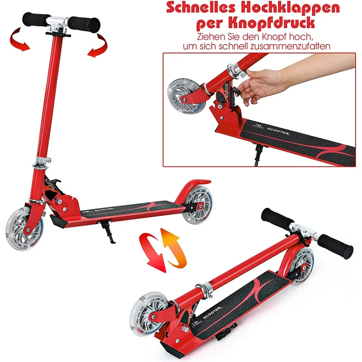 COSTWAY Scooter höhenverstellbar Kinder Roller klappbar Cityroller für Kinder ab 4 Jahre – Bild 4