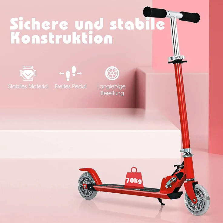 COSTWAY Scooter höhenverstellbar Kinder Roller klappbar Cityroller für Kinder ab 4 Jahre – Bild 8