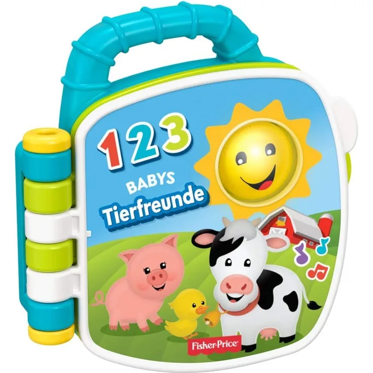 Fisher-Price GFP29 - Tierfreunde Liederbuch Baby Spielzeug und Lernspielzeug Musik und Geräuschen ab 6 Monaten, deutschsprachig