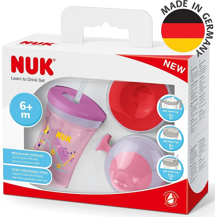 NUK Evolution Cup All-in-1 Trinklernset ab 6 Monaten Fisch – Bild 7