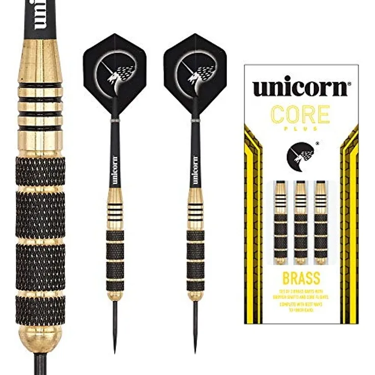 Core Plus Win Messing Darts Stielspitze 23g Messing schwarz/gold