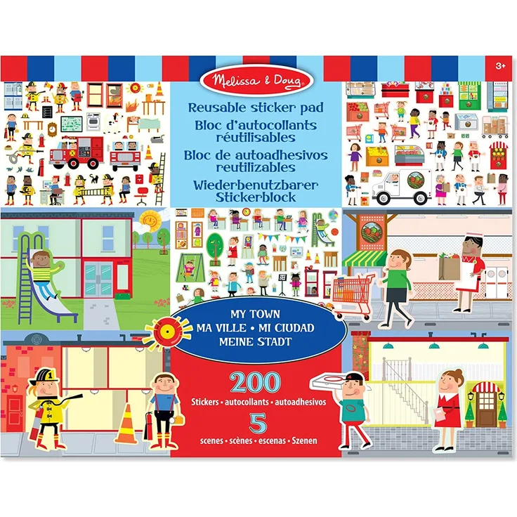 Melissa & Doug 19114 Melissa & Doug wiederverwendbares Stickerbrett – meine Stadt | Aktivitätsbrett | Stickerbrett | 3+ | Geschenk für Jungen oder Mädchen - Preisvergleich