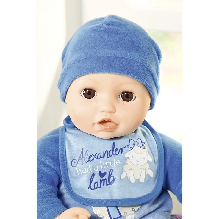 Zapf Creation 701898 Baby Annabell Puppe Alexander mit lebensechten Funktionen und Zubehör 43 cm, blau – Bild 3