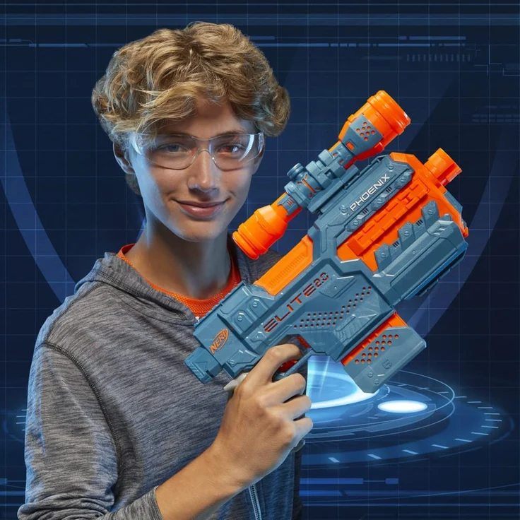 Nerf Elite 2. 0 Phoenix CS-6 motorisierter Blaster, 12 Nerf Darts, Fernrohr, Clip-Magazin, mit Erweiterungsoptionen – Bild 6