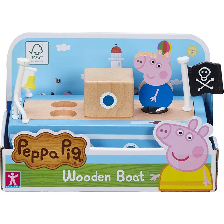 Tm Toys figurine Set with Peppa Pig figurine Wooden boat