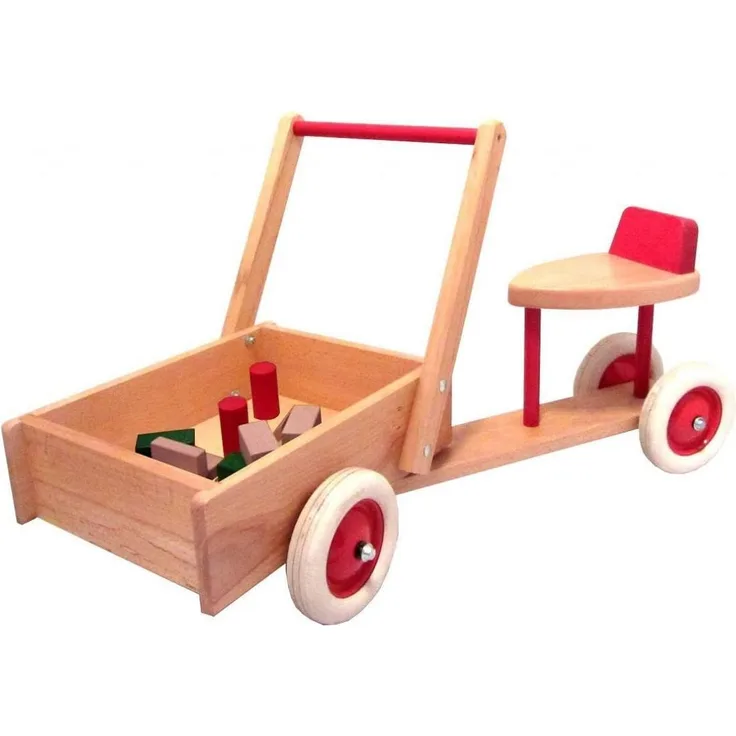 Holz-Wenzel - Star Rutscher mit kastenwagen zum Schieben mit Sitz