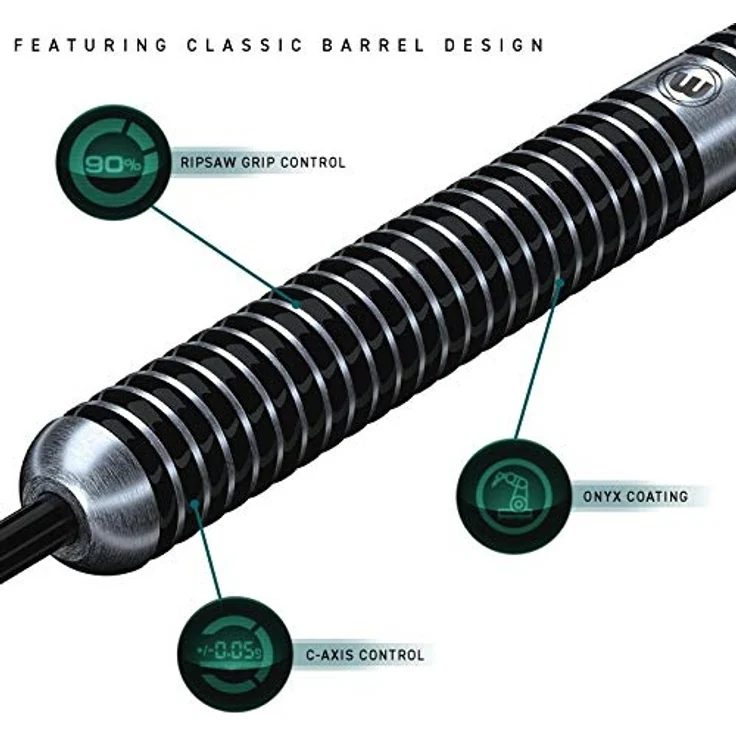 WINMAU Blackout 22g Profi Wolfram Steeltip Dartpfeile Set mit Flights und Schäfte - Preisvergleich – Bild 5