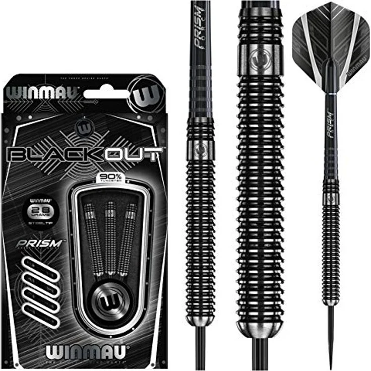 WINMAU Blackout 22g Profi Wolfram Steeltip Dartpfeile Set mit Flights und Schäfte - Preisvergleich – Bild 2
