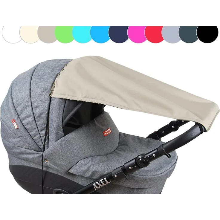 BABYLUX Sonnenschutz SONNENSEGEL für Kinderwagen UNI Buggy UV Schutz Khaki