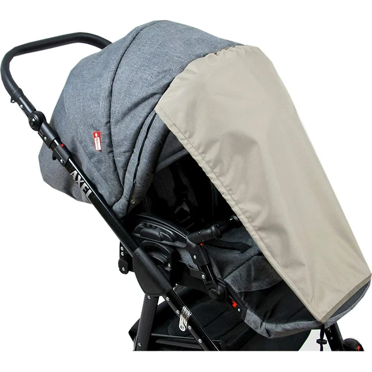 BABYLUX Sonnenschutz SONNENSEGEL für Kinderwagen UNI Buggy UV Schutz Khaki – Bild 4