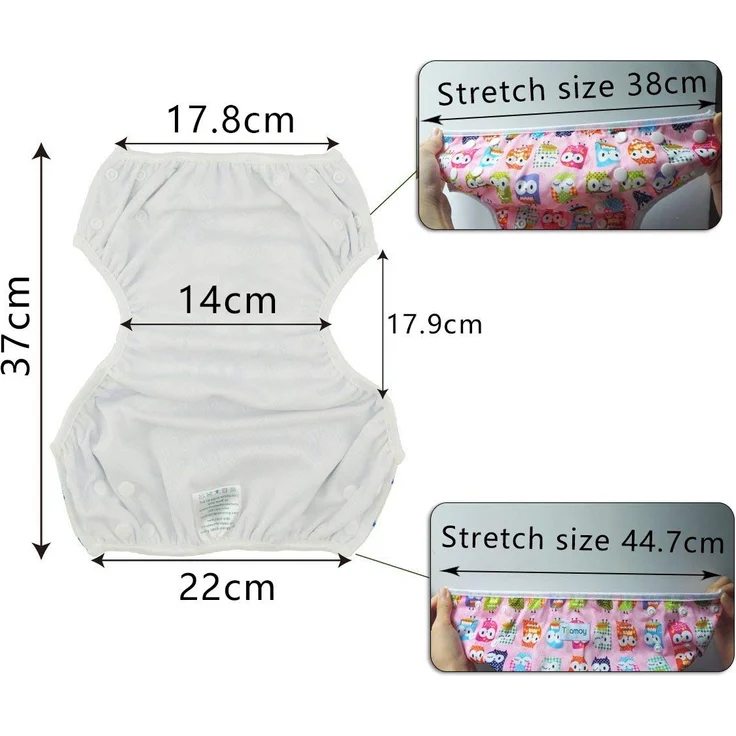 Teamoy 2-teilig Baby Schwimmhose Badewindelhose Badehose (Aircraft+ Fat Smile) – Bild 4