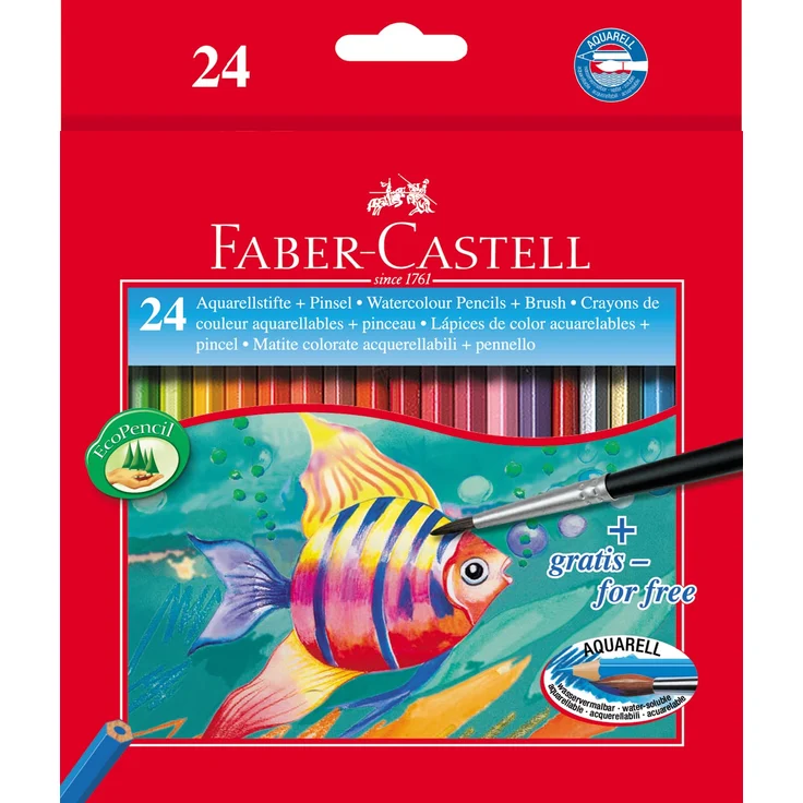 Faber-Castell 114425 - Farbstift Kinder Aquarell 24er Kartonetui – Bild 1