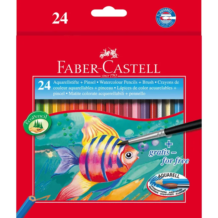 Faber-Castell 114425 - Farbstift Kinder Aquarell 24er Kartonetui