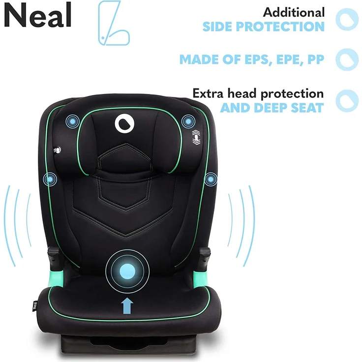 LIONELO Neal Kindersitz 15-36kg, Isofix, Seitenprotektoren, Kennzeichnung i-Size, 3-fach verstellbare Rückenlehne, Höhenverstellbare Kopfstütze, Belüftungssystem – Bild 5