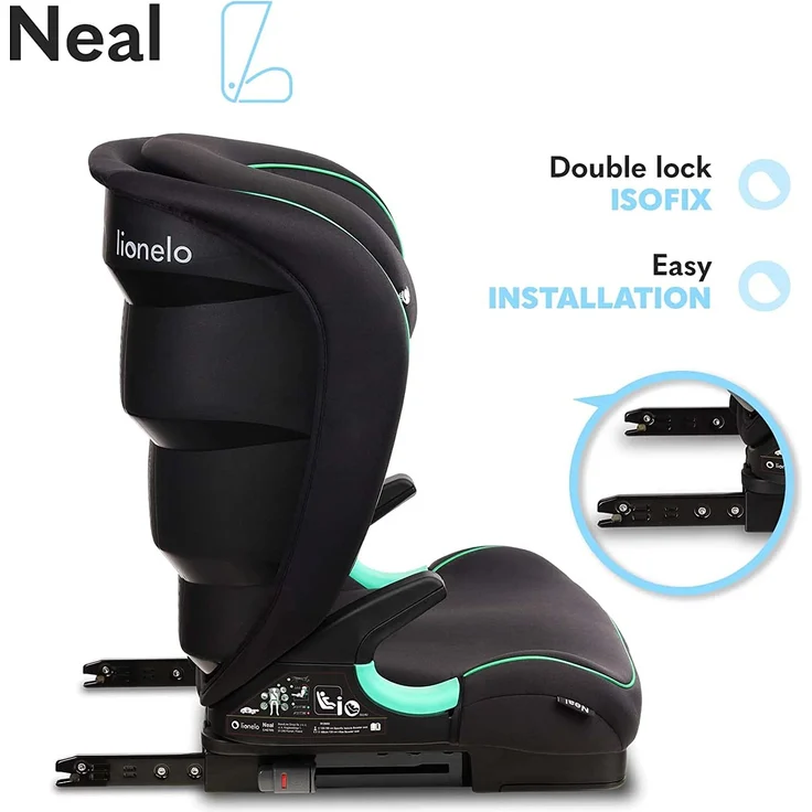 LIONELO Neal Kindersitz 15-36kg, Isofix, Seitenprotektoren, Kennzeichnung i-Size, 3-fach verstellbare Rückenlehne, Höhenverstellbare Kopfstütze, Belüftungssystem – Bild 4