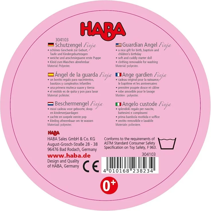 HABA 'Schutzengel Finja' Stoffpuppe, ab der Geburt, 20 cm, aus Baumwolle und Polyester – Bild 4