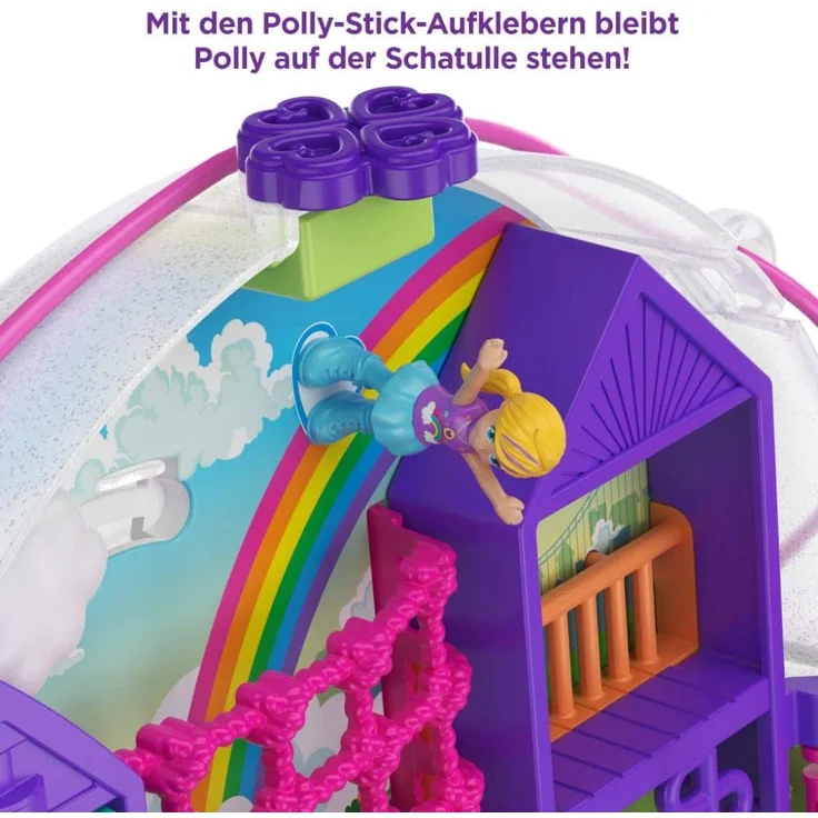 Polly Pocket GKJ65 - Regenbogen Tasche, tragbare Schatulle mit Zubehörteilen, Spielzeug ab 4 Jahren – Bild 6