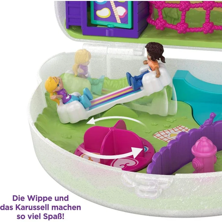 Polly Pocket GKJ65 - Regenbogen Tasche, tragbare Schatulle mit Zubehörteilen, Spielzeug ab 4 Jahren – Bild 4
