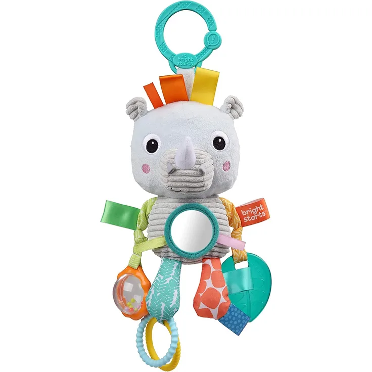 Bright Starts - Playful Pals - Greifling Nashorn - Rassel Beißring Knisterelemen