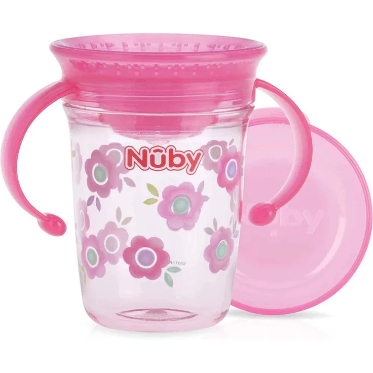 Nûby - Tritan™ 360° Wonder Cup mit Handgriffen - Rosa - 240ml - 6 Monate