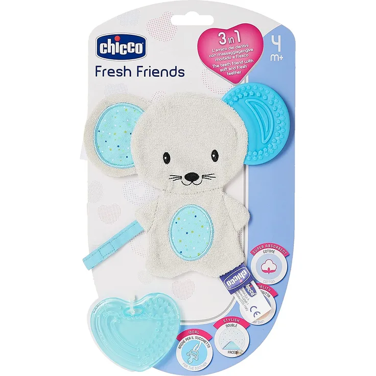 Chicco 00002583200000 Softtierchen Fresh Friends Mit Abnehmbarem Beissring Boy, blau