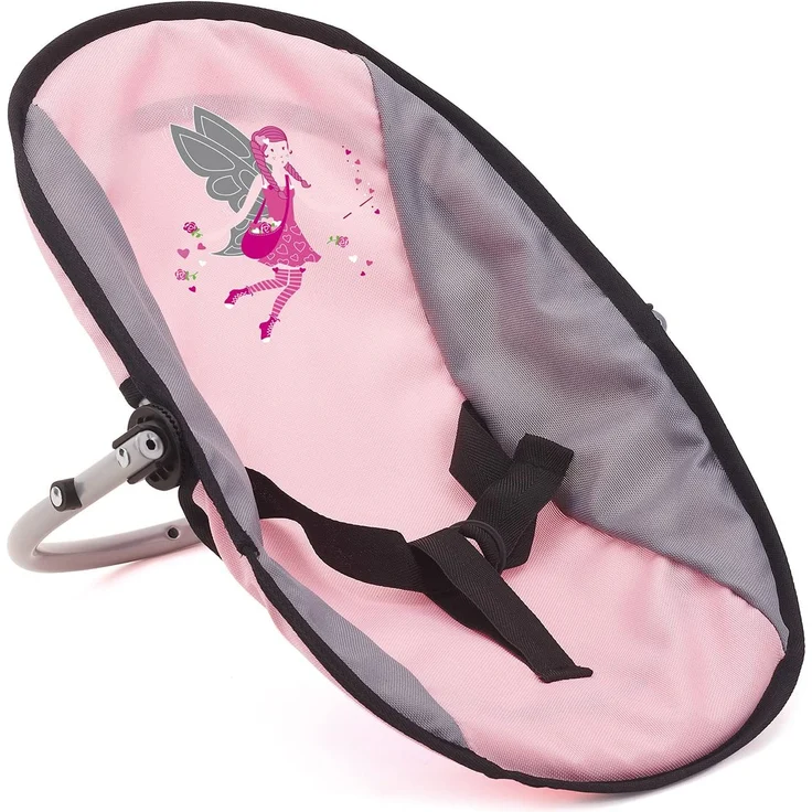 Bayer Design 63608AB, Puppenzubehör, Puppenhochstuhl, Puppentrage, Puppenwiege, mit Tasche, rosa/grau – Bild 2