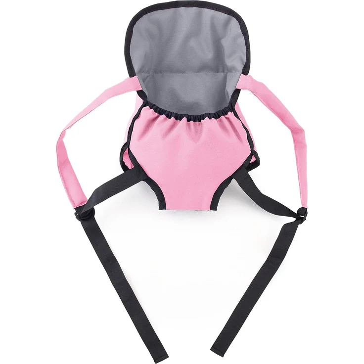 Bayer Design 63608AB, Puppenzubehör, Puppenhochstuhl, Puppentrage, Puppenwiege, mit Tasche, rosa/grau – Bild 3