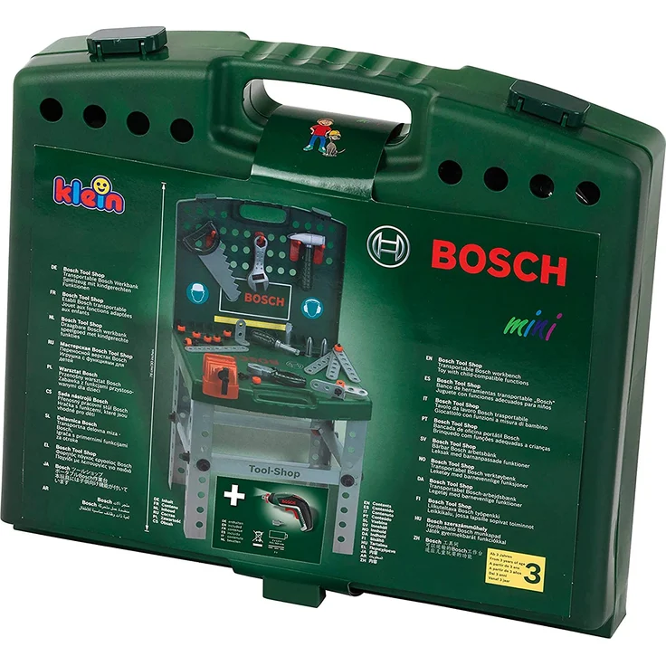 Theo Klein 8676 Tool Shop I Mit batteriebetriebenem Bosch Akkuschrauber Ixolino I Zusammenklappbar und leicht transportabel I Maße: 41,5 cm x 8,5 cm 76,5 cm I Spielzeug für Kinder ab 3 Jahren – Bild 6