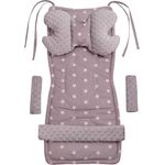 Universal Sitzauflage Kinderwagen & Buggys Sitzeinglage Kinderwagendecke 5tgl Gurtpolster + Spielbogen Kinderwagenset MINKY Baumwolle Medi Partners (Sternen mit grauen Minky)