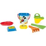 Wader 77142 Eimergarnitur Disney Winnie Pooh mit Eimer, Sieb, Sandmühle, Schaufel, Rechen und 2 Sandformen, 7 teilig, bunt