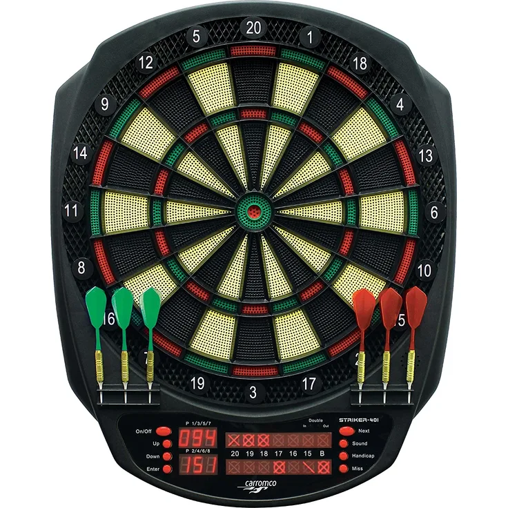 Striker-401 elektronische Dartscheibe, 3-Loch mit Adapter | Carromco