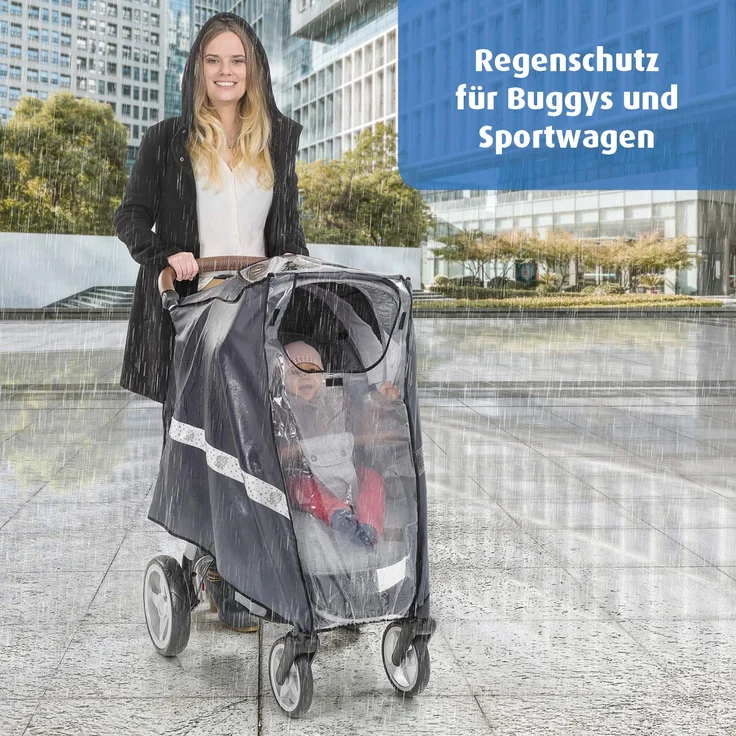 Reer Regenschutz für Buggys mit Verdeck und Liegefunktion sowie Sportwagen – Bild 2