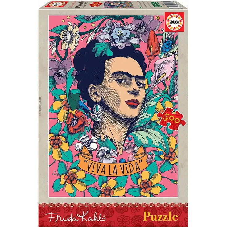 Carletto 9219251 - Educa, Frida Kahlo, Viva la Vida, Puzzle, 500 Teile