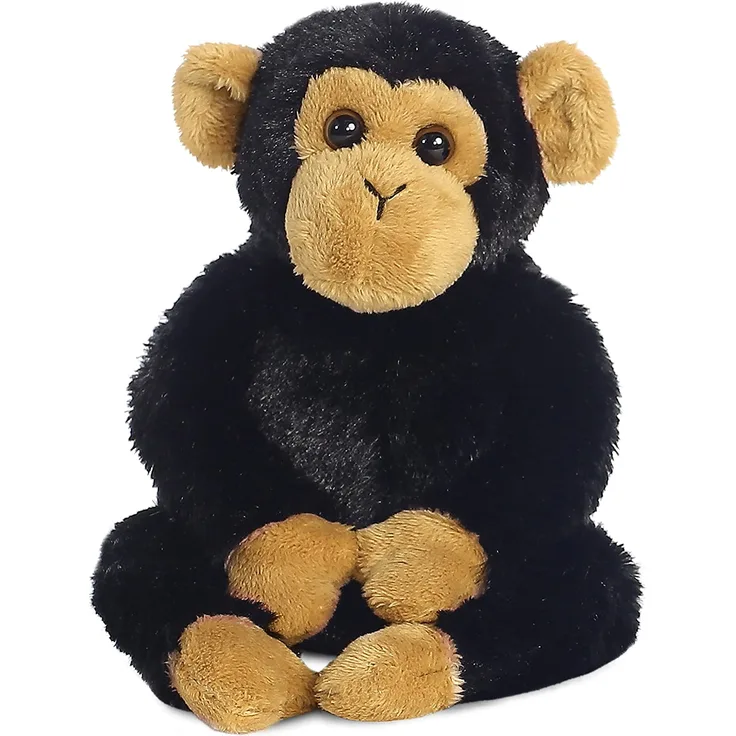 Aurora, 31710, Mini Flopsies Clyde Schimpanse, 20cm, Plüschtier, schwarz/braun