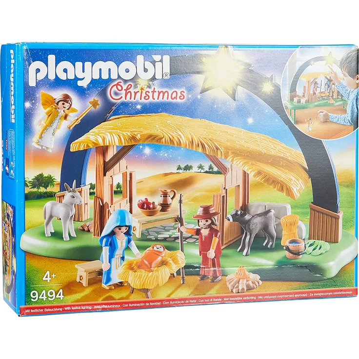 PLAYMOBIL Christmas 9494 Lichterbogen "Weihnachtsgkrippe" mit ausklappbaren Standfüßen, Ab 4 Jahren