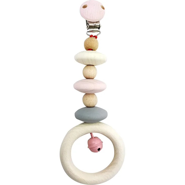 Hess 12817 - Holzspielzeug, Wagenhänger aus Holz, nature rosa