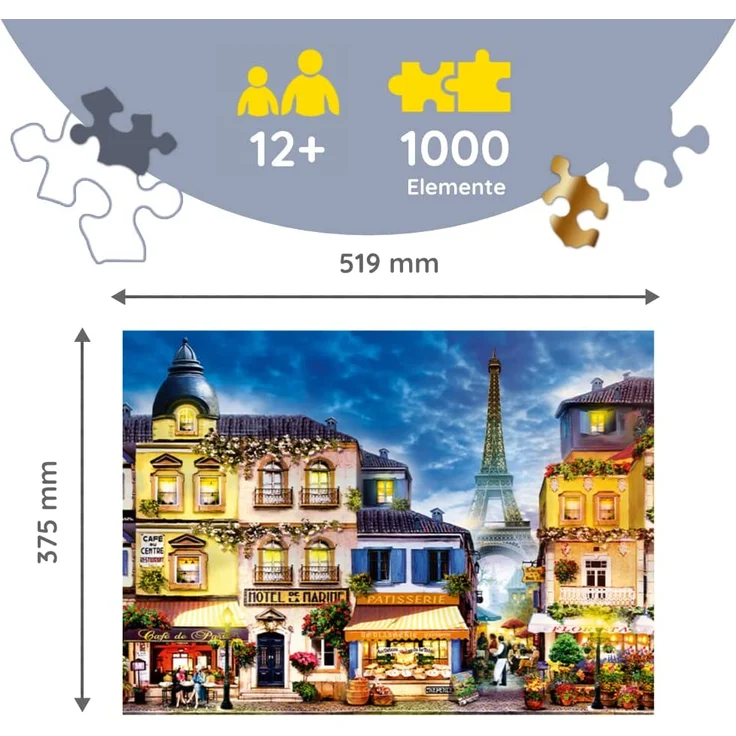 Holz Puzzle (1000 Teile) - Französische Allee – Bild 3